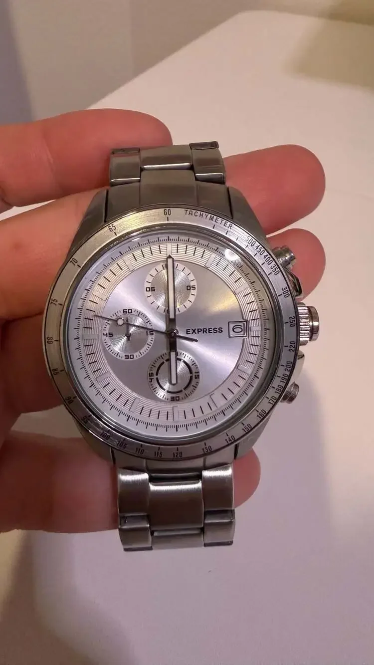Express Men's Chronograph Silver-Tone Stainless Steel Watch FMDEX028S